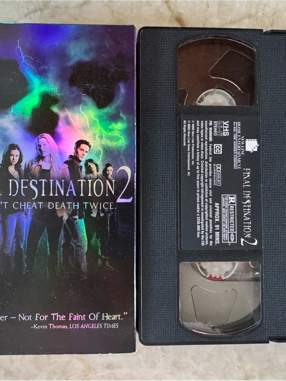 Final Destination 2 VHS Movie Tape — Black with Neon Holographic Artwork - Picture 3 of 3